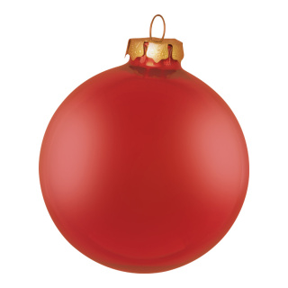 Boule de Noel en verre 6pcs./blister mat Color: rouge mat Size: Ø 6cm