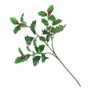Branche ilex 3-fois avec baies plastique Color: vert/rouge Size: 60x20cm