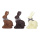 Set de lapin en chocoloat 3pcs./set plastique Color: brun/blanc Size: 28x8x18cm