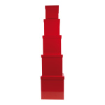 Boxes cube 5pcs./set assemblable carton Color: rouge...