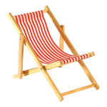 Deck chair striped, wood, cotton     Size: 18x38cm...