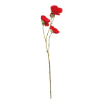 Poppy twig with 4 blossoms, artificial silk     Size:...