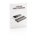 4.000 mAh Stoff Powerbank Farbe: schwarz, grau