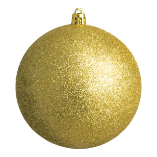 Weihnachtskugel mit festem Glitter, aus Kunststoff     Groesse: Ø 20cm    Farbe: gold