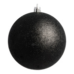 Weihnachtskugeln, schwarz matt glitter 12 Stk./Beutel,...