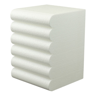 Hand towel stacking aid styrofoam, flame-resistant     Size: 6 ribs, 25x34x25 cm    Color: white