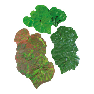 Feuilles de vigne textile/matière plastique 48 pcs./sachet Color: vert clair+foncé,rouge Size: 10-13 cm Ø