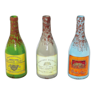 Set de Bouteilles de vin en verre 3 pcs./set Color: assorti Size: 10x32 cm