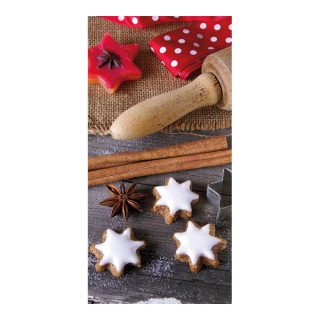 Banner "Star-shaped cinnamon biscuit" fabric - Material:  - Color: brown/multicoloured - Size: 180x90cm