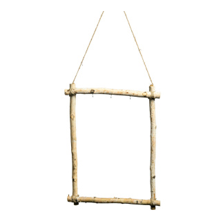 Display "cadre en bois" avec suspension et 3 crochets  Color: nature Size: 60x45cm