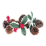 Fir cone decorated with berries & ilex - Material: 9...