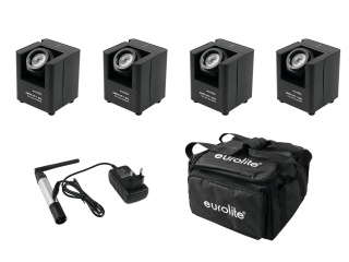 EUROLITE Set 4x AKKU UP-1 + SB-4 Soft Bag + QuickDMX Wireless Transmitter