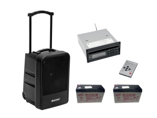 OMNITRONIC Set MOM-10BT4 Modular Wireless PA System + CD Player with USB&SD + 2x Battery