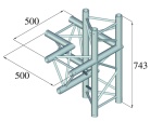 ALUTRUSS TRILOCK 6082AC-45 4-way Piece \/ right