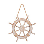 Steering wheel with hanger one-sided, wood with rope...