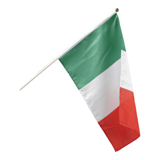 Fahne am Holzstiel Kunstseide Abmessung: 30x45cm Farbe: Italien