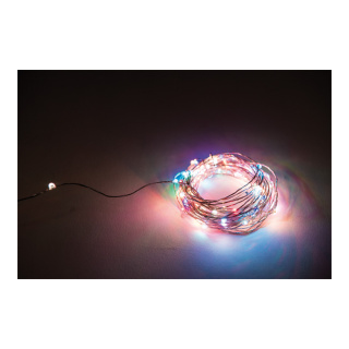 chaîne lumineuse fil avec 100 LED Prise IP44 pour lextérieur Couleur du câble: cuivre Color: cuivre/coloré Size: 1000cm