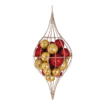 Wire ornament with baubles & 20 LEDs - Material: 15m...