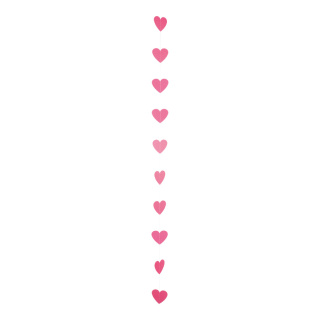 Guirlande de coeur en papier avec 10 coeurs en 10 cm  Color: rose Size: 190cm