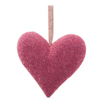 Heart with hanger covered with glitter fabric, made of...