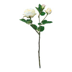 Rose 3-fois, avec fleur et 2 bourgeonners, artificiel...