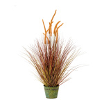 Reed grass bundle in metal pot - Material: made of...