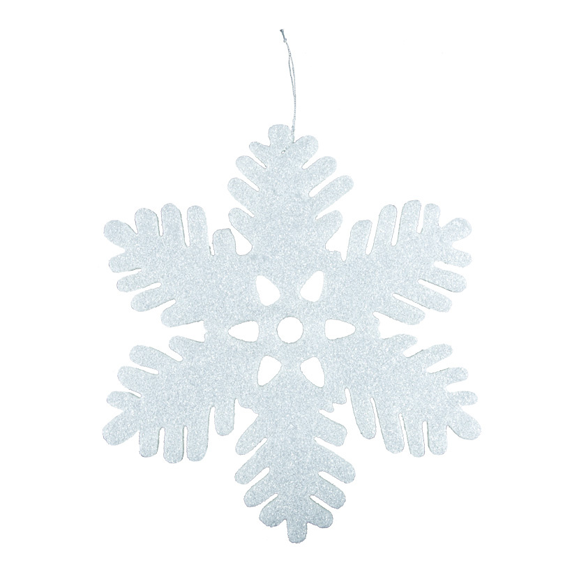 Schneeflocke mit Hänger, aus Schaumstoff Ø 35cm weiß - decopoint