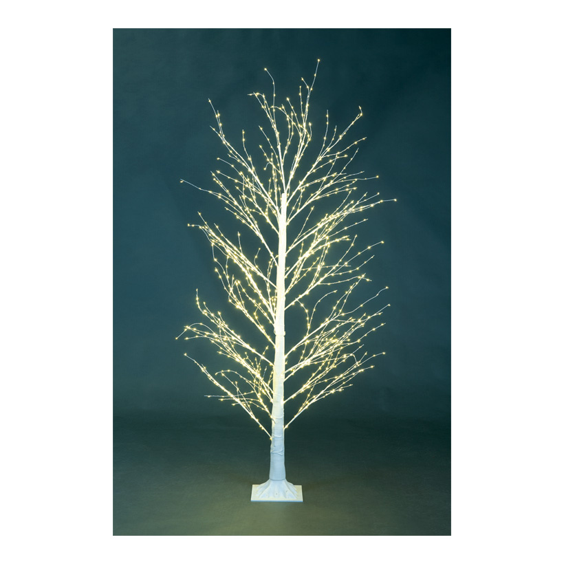 Baum weiß Lichterbaum Birkenoptik 96 LED warm weiß 160 cm Trafo für Innen  Schaufensterdeko Flurdeko