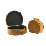 Set of hat cases 2-fold - Material: with raw leather...