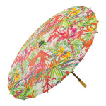 Paper umbrella foldable, leaves & flamingos     Size:...