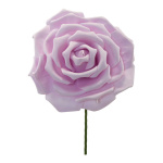 Rose flower head made of foam, with stem     Size:...