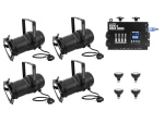 EUROLITE Set 4x PAR-30 Spot sw dim2warm + EDX-4 DMX RDM...