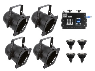 EUROLITE Set 4x PAR-38 Spot sw dim2warm + EDX-4 DMX RDM LED-Dimmerpack