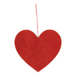 Heart with hanger ouf of wood, flat, with glitter,...