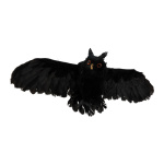 Hibou  en polystyrène/plumes Color: noir Size:...