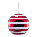 Boule de Noël  en plastique Color: rouge/blanc Size:...