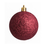Christmas ball burgundy glittered 12 pcs./carton -...