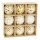 Weihnachtskugeln Ornamente 9 Stk., aus Kunststoff, sortiert, im Blister mit Sichtfenster     Groesse:8cm    Farbe:weiß/gold   Info: SCHWER ENTFLAMMBAR