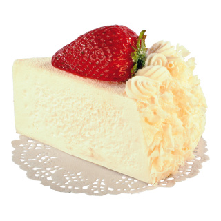Morceau de gâteau tarte à la crème mousse Color: blanc Size: 7x10cm