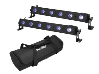 EUROLITE Set 2x LED BAR-6 QCL RGB+UV Bar + Soft Bag