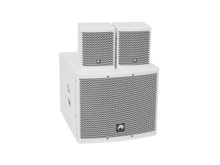 OMNITRONIC Set MOLLY-12A Subwoofer active + 2x MOLLY-6 Top 8 ohms, white