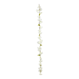 Kirschblütengirlande aus Kunststoff/Kunstseide     Groesse: 170cm    Farbe: weiß