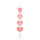 Heart garland out of wood, to hang     Size: 64x11,5cm    Color: pink/white