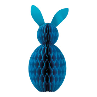 Lapin de Pâques en nid dabeille en papier kraft, pliable, avec fermeture magnétique     Taille: 60cm    Color: bleu