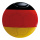 Deutschland Fußball aus Kunststoff, doppelseitig bedruckt, flach     Groesse: Ø 50cm    Farbe: schwarz/rot/gold     #
