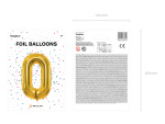 Folienballon Ziffer 0, 72cm, light gold