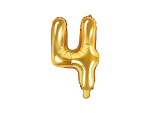 Folienballon Ziffer 4, 72cm, light gold