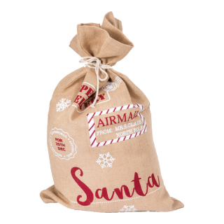 Jutesack bedruckt, »Airmail, Santa«     Groesse: 50x80cm    Farbe: naturfarben