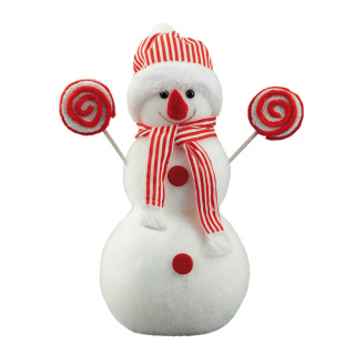 Schneemann aus Styropor/Stoff     Groesse: 35x29cm    Farbe: weiß/rot