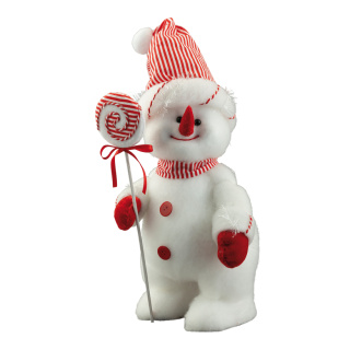 Schneemann aus Styropor/Stoff     Groesse: 50x24cm    Farbe: weiß/rot